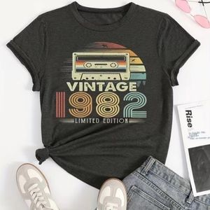 Vintage 1982 Cassette Tape Print T-Shirt